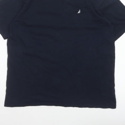Nautica Men’s Blue XL Cotton Crew Neck Nautical Logo T-Shirt