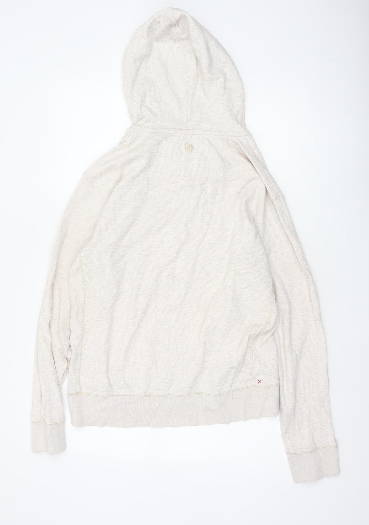 Fat Face Men’s Beige M Hooded Henley Button Pullover Cotton Hoodie
