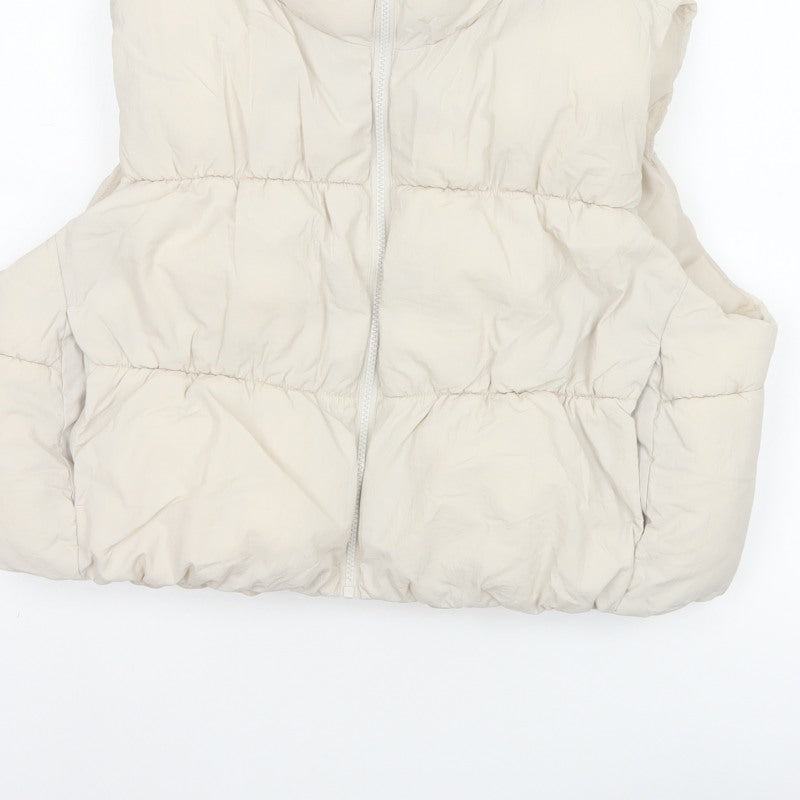 H&M Divided Women Ivory UK 16 Sleeveless Puffer Jacket Bodywarmer