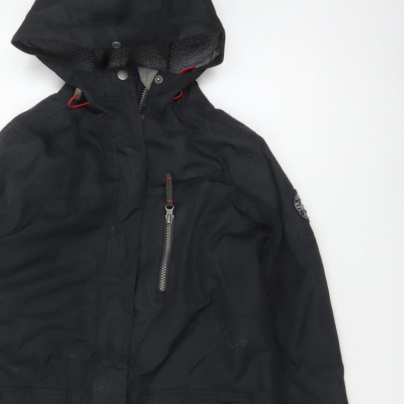 TOG24 Boys Black 9-10 Years Eski Ski Jacket Hooded Insulated
