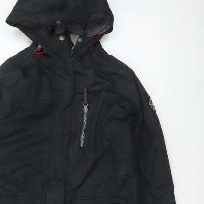 TOG24 Boys Black 9-10 Years Eski Ski Jacket Hooded Insulated