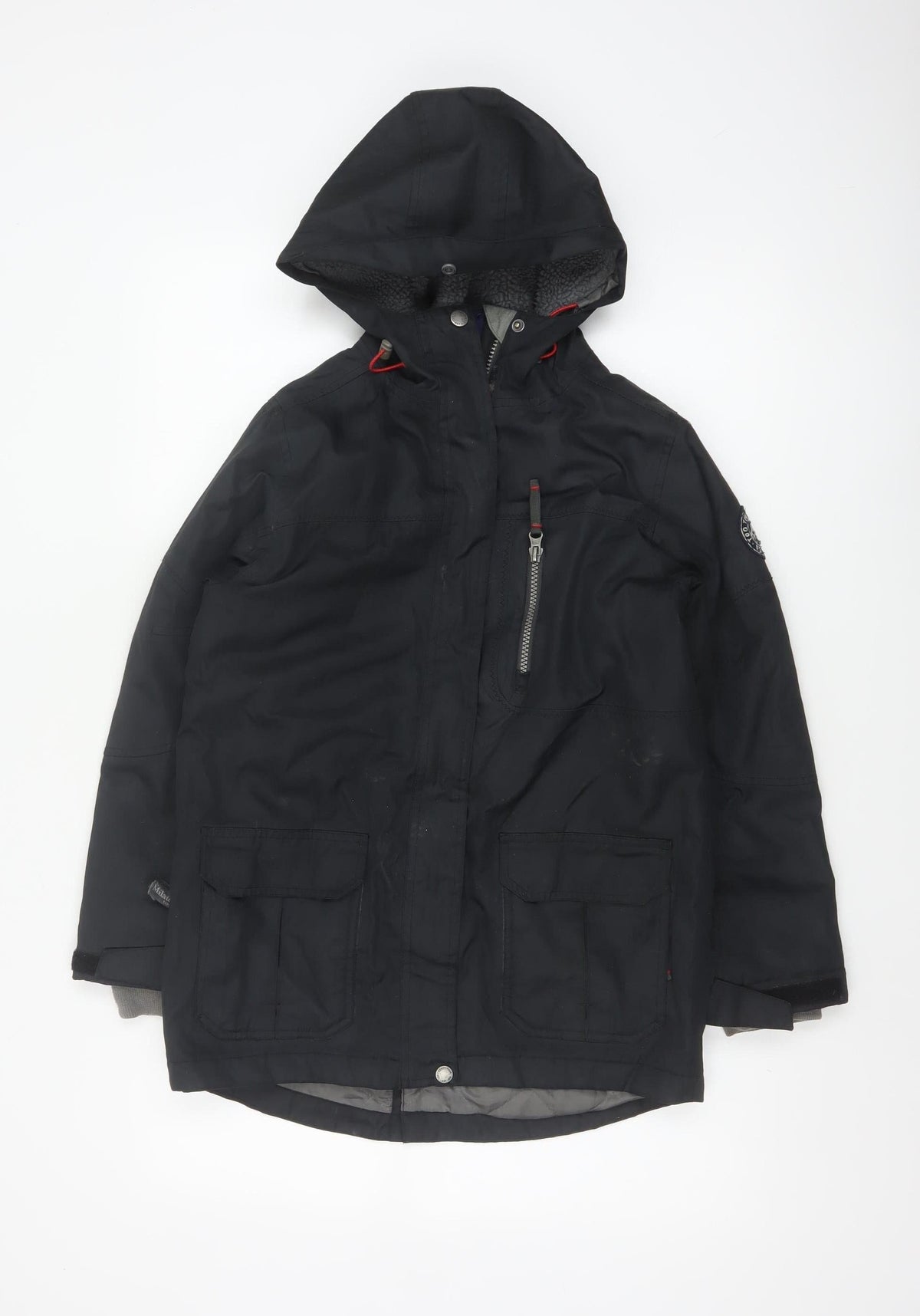TOG24 Boys Black 9-10 Years Eski Ski Jacket Hooded Insulated