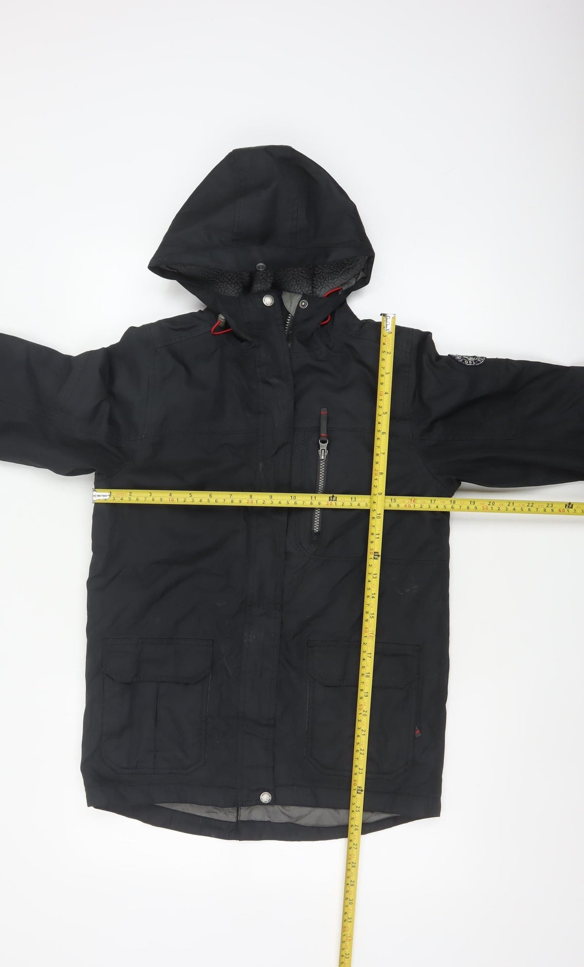 TOG24 Boys Black 9-10 Years Eski Ski Jacket Hooded Insulated