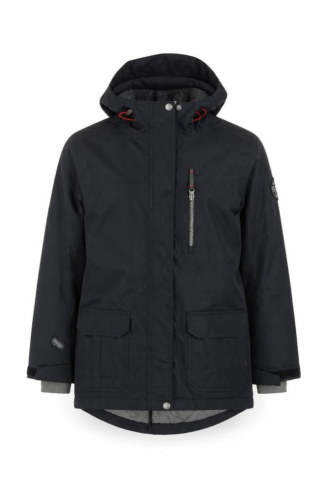 TOG24 Boys Black 9-10 Years Eski Ski Jacket Hooded Insulated