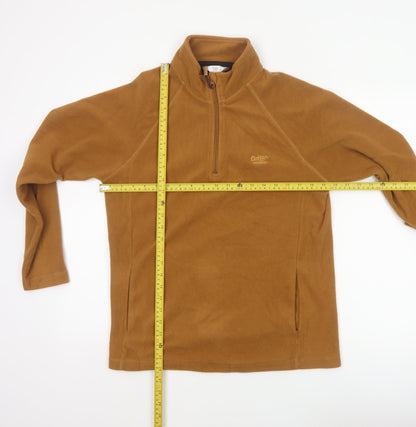 Cotton Traders Men's Brown S 1/4 Zip Fleece Pullover Sweatshirt