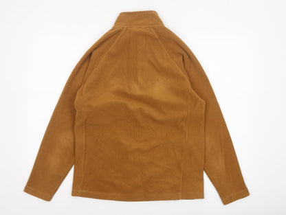 Cotton Traders Men's Brown S 1/4 Zip Fleece Pullover Sweatshirt