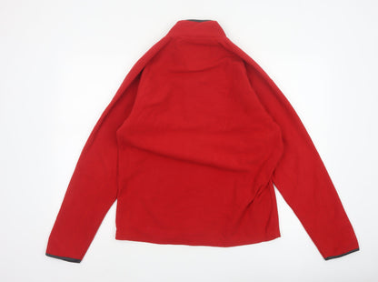 Marks & Spencer Men's Red Small 1/4 Zip Fleece Sweatshirt High Neck