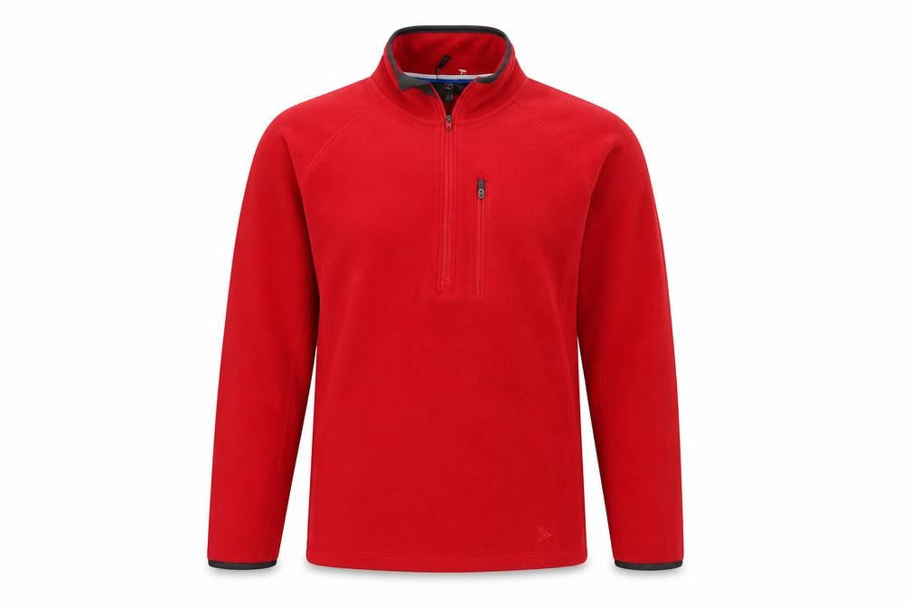 Marks & Spencer Men's Red Small 1/4 Zip Fleece Sweatshirt High Neck