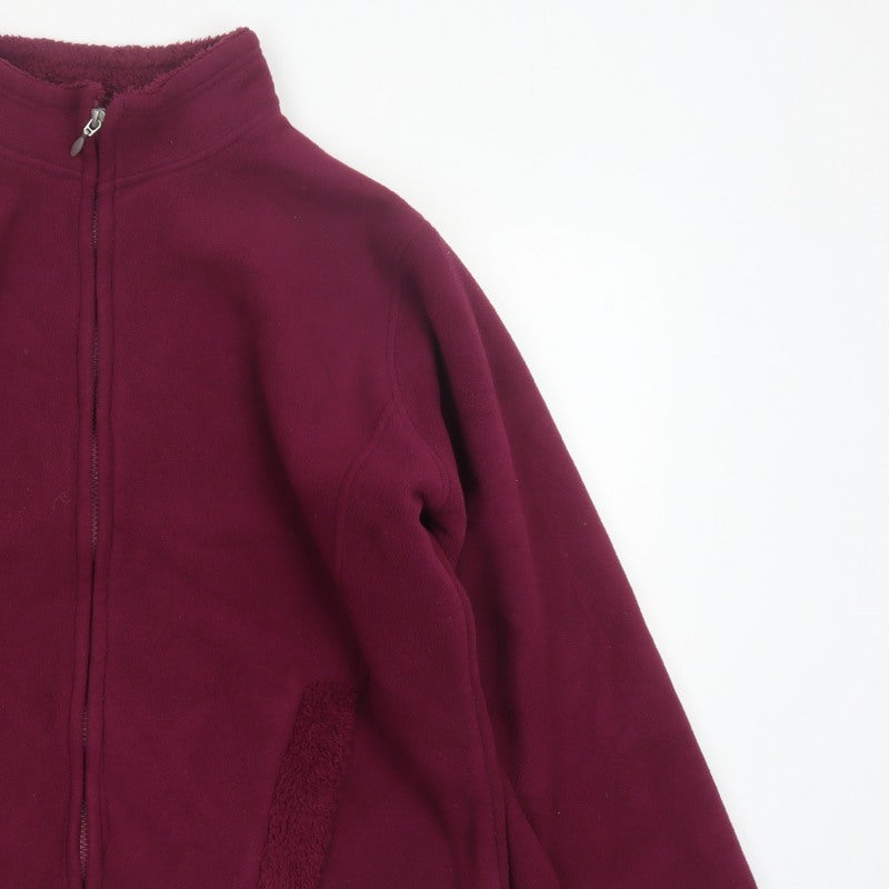 ISLE Women’s Burgundy Fleece Jacket UK 14 Full Zip Lined