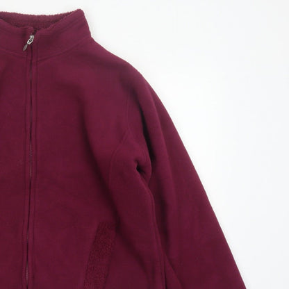 ISLE Women’s Burgundy Fleece Jacket UK 14 Full Zip Lined