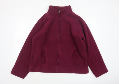 ISLE Women’s Burgundy Fleece Jacket UK 14 Full Zip Lined