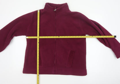 ISLE Women’s Burgundy Fleece Jacket UK 14 Full Zip Lined