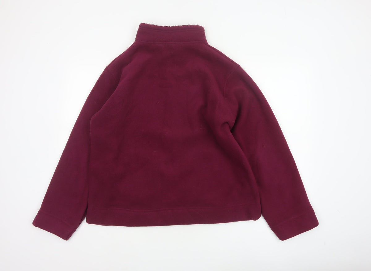 ISLE Women’s Burgundy Fleece Jacket UK 14 Full Zip Lined