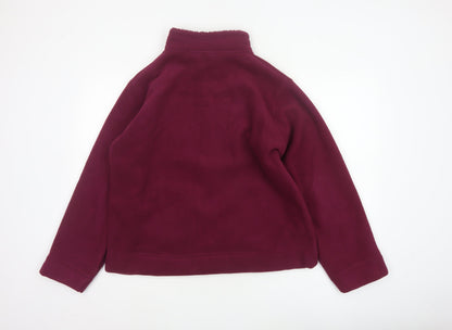 ISLE Women’s Burgundy Fleece Jacket UK 14 Full Zip Lined