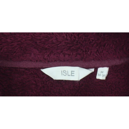 ISLE Women’s Burgundy Fleece Jacket UK 14 Full Zip Lined