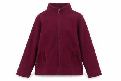 ISLE Women’s Burgundy Fleece Jacket UK 14 Full Zip Lined