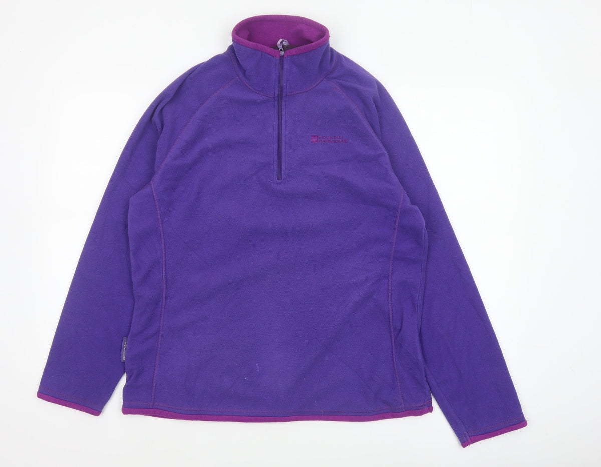 Mountain Warehouse Women Purple UK 16 Pullover 1/2 Zip Fleece Sweatshirt