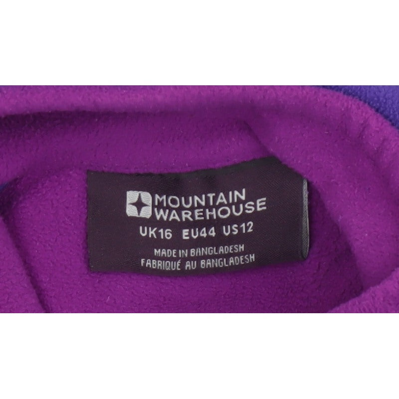 Mountain Warehouse Women Purple UK 16 Pullover 1/2 Zip Fleece Sweatshirt