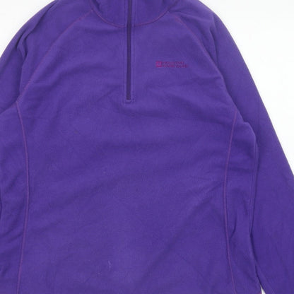 Mountain Warehouse Women Purple UK 16 Pullover 1/2 Zip Fleece Sweatshirt