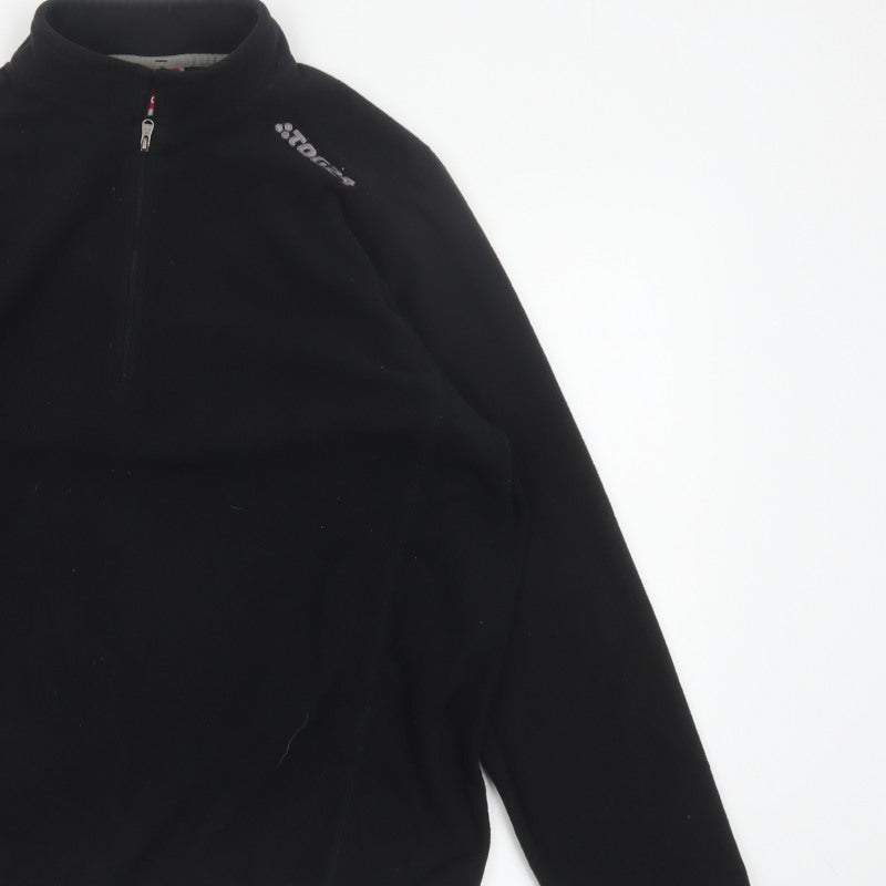 TOG24 Men’s Black XL 1/2 Zip Fleece Pullover Sweatshirt Outdoor Logo
