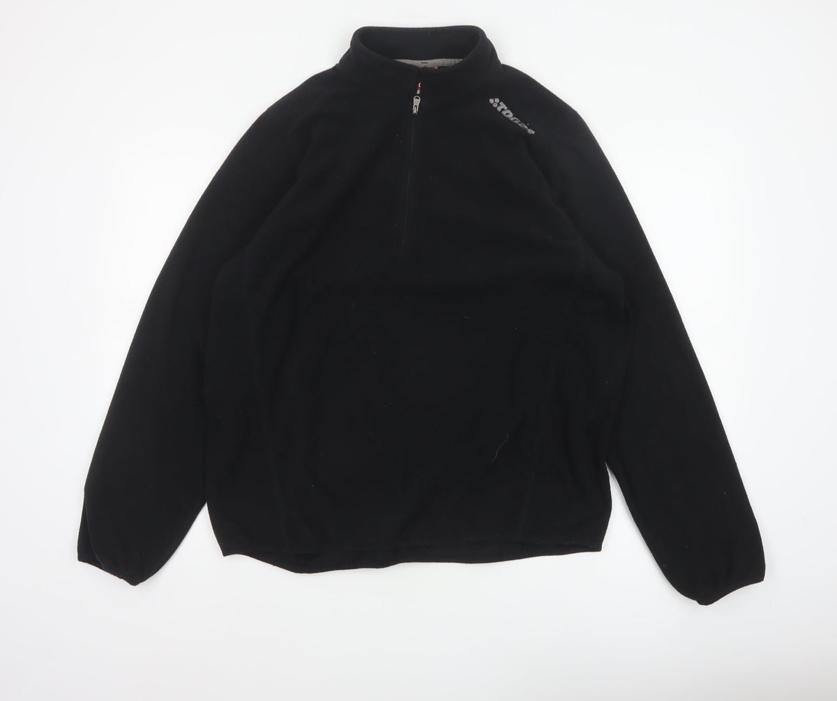 TOG24 Men’s Black XL 1/2 Zip Fleece Pullover Sweatshirt Outdoor Logo