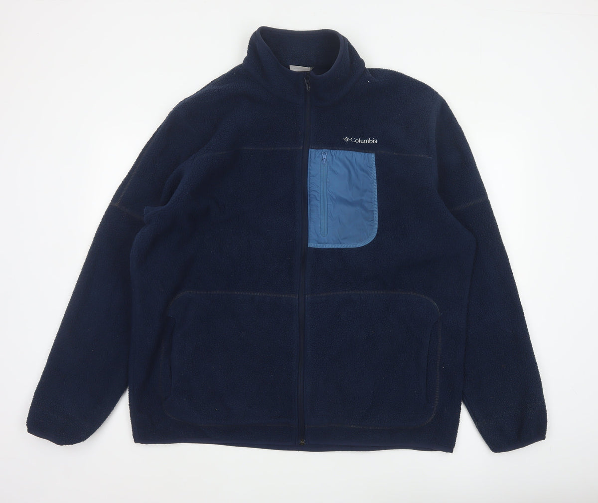 Columbia Men’s Blue XL Sherpa Fleece Full Zip Outdoor Jacket
