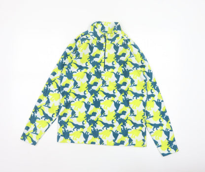 Mountain Warehouse Boys Multicoloured Dinosaur Fleece 13 Years 1/4 Zip