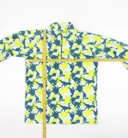 Mountain Warehouse Boys Multicoloured Dinosaur Fleece 13 Years 1/4 Zip