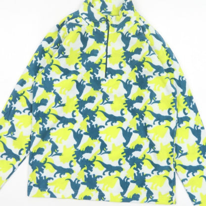 Mountain Warehouse Boys Multicoloured Dinosaur Fleece 13 Years 1/4 Zip