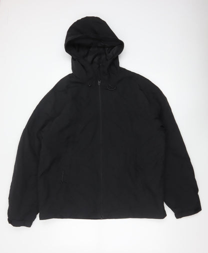 H&M Men’s Black M Hooded Padded Full Zip Puffer Jacket Winter