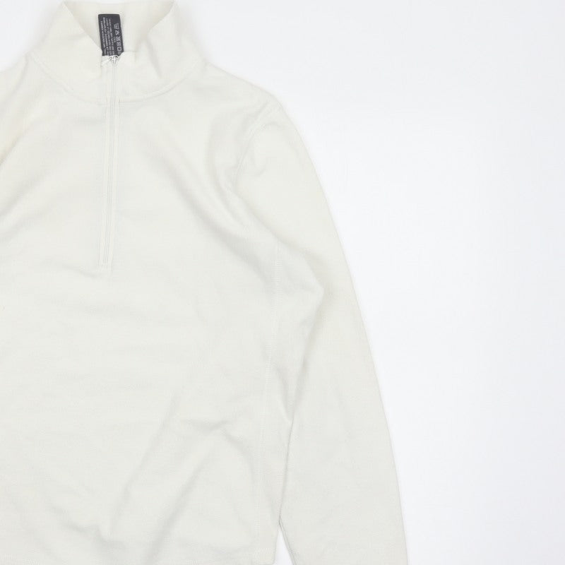 Gap Women Ivory M Stretch Fleece 1/4 Zip High Neck Sweatshirt