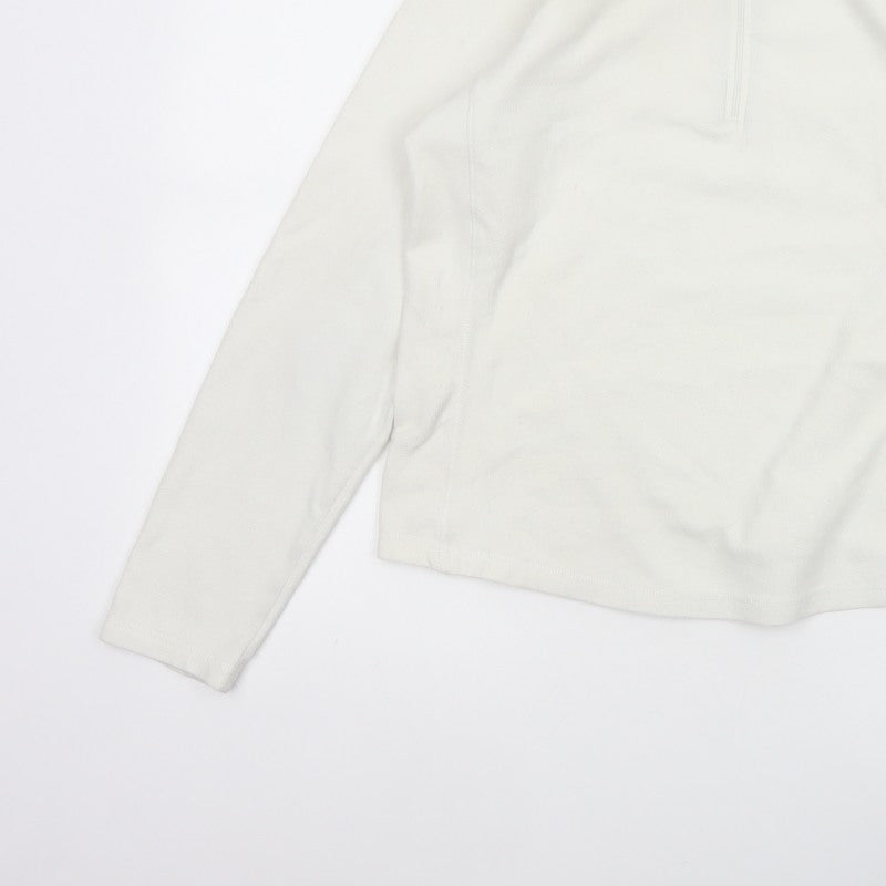 Gap Women Ivory M Stretch Fleece 1/4 Zip High Neck Sweatshirt