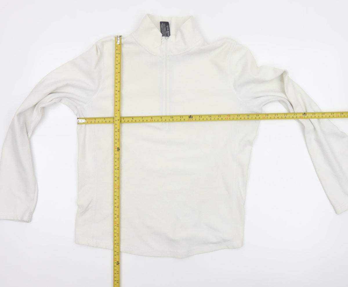 Gap Women Ivory M Stretch Fleece 1/4 Zip High Neck Sweatshirt
