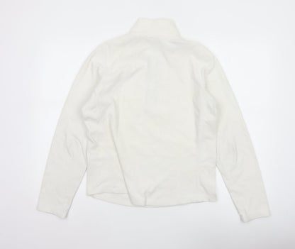 Gap Women Ivory M Stretch Fleece 1/4 Zip High Neck Sweatshirt