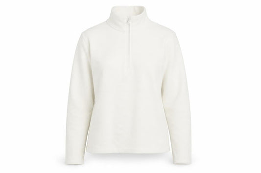 Gap Women Ivory M Stretch Fleece 1/4 Zip High Neck Sweatshirt