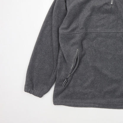 Hurricane Men’s Grey XL Fleece 1/4 Zip High Neck Pullover Sweatshirt