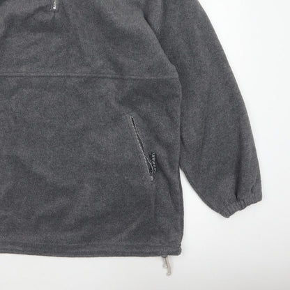 Hurricane Men’s Grey XL Fleece 1/4 Zip High Neck Pullover Sweatshirt