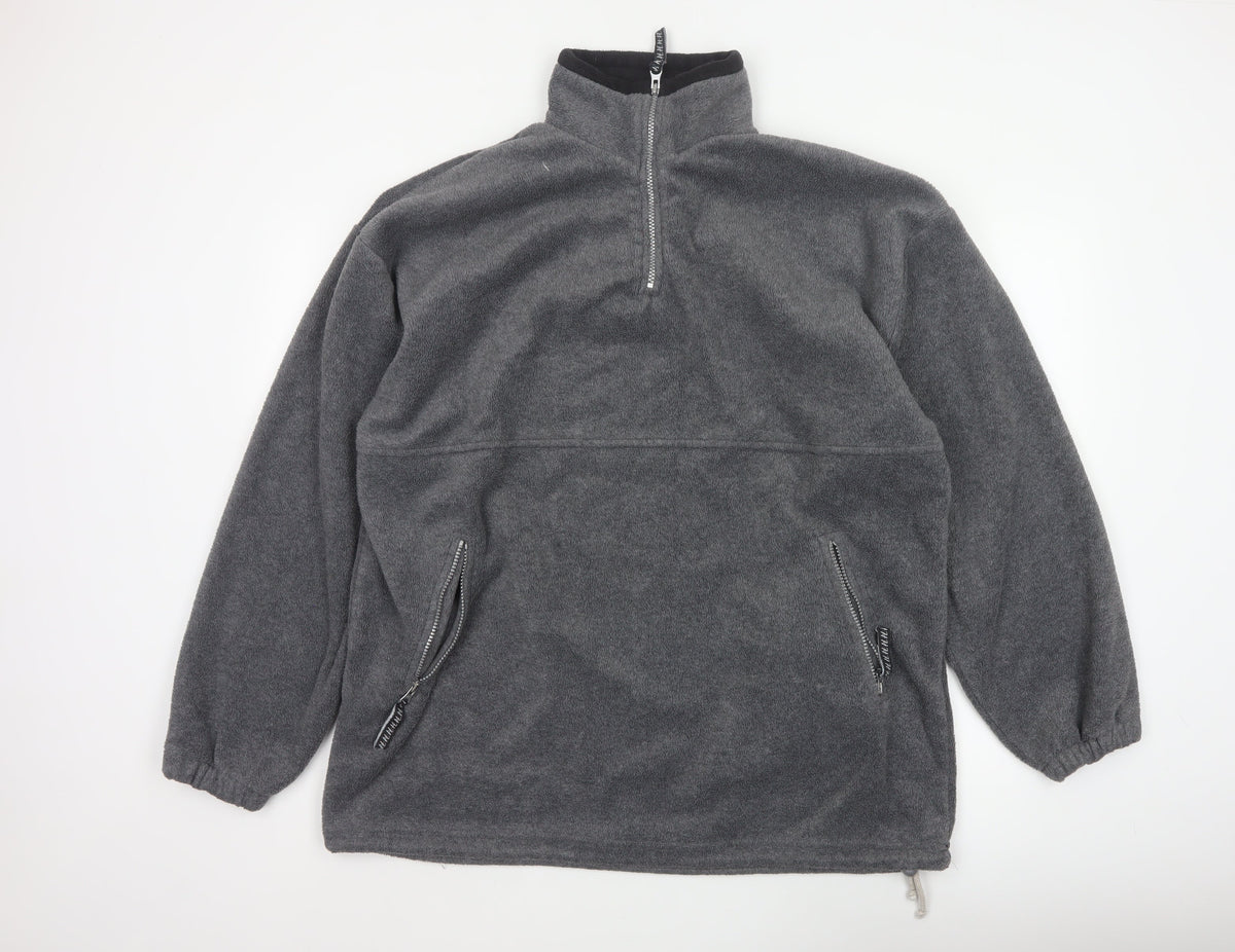 Hurricane Men’s Grey XL Fleece 1/4 Zip High Neck Pullover Sweatshirt