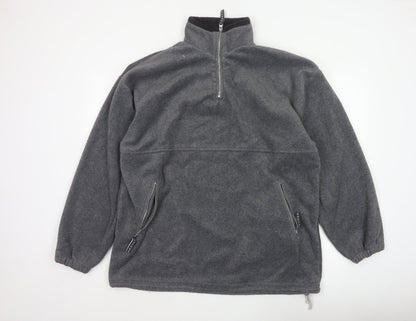 Hurricane Men’s Grey XL Fleece 1/4 Zip High Neck Pullover Sweatshirt