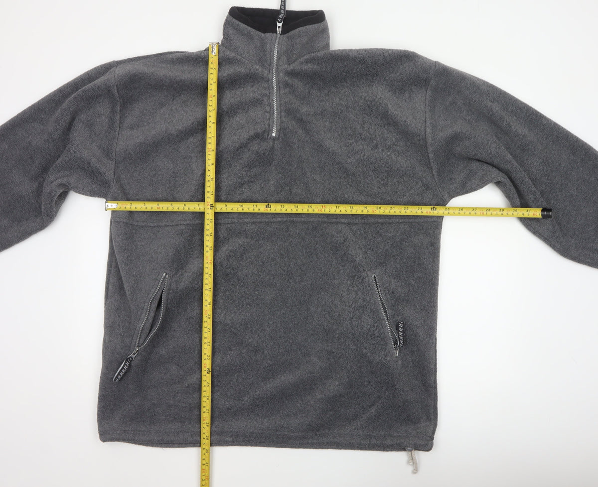 Hurricane Men’s Grey XL Fleece 1/4 Zip High Neck Pullover Sweatshirt