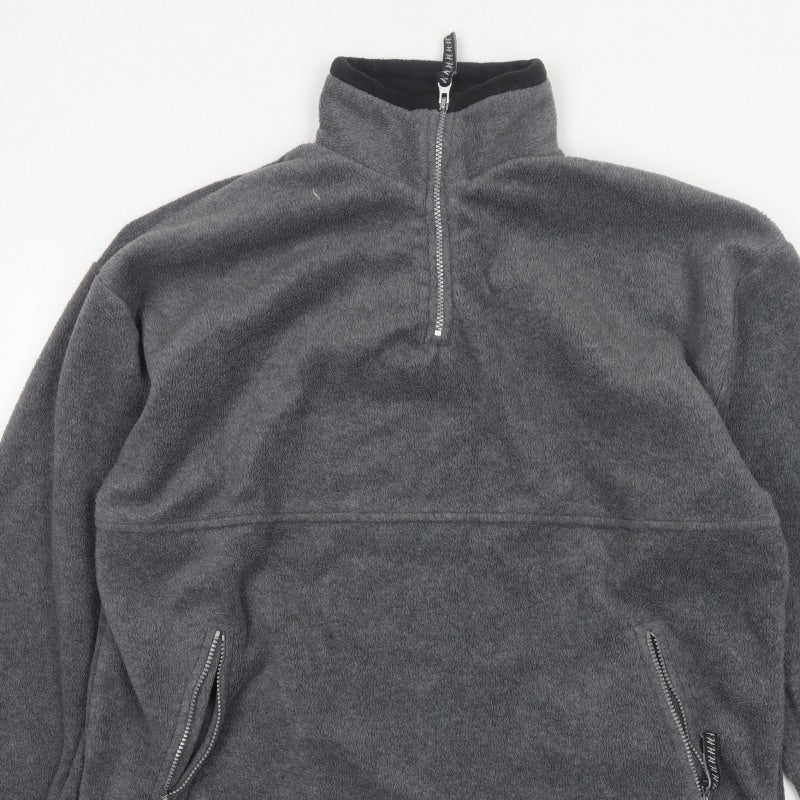 Hurricane Men’s Grey XL Fleece 1/4 Zip High Neck Pullover Sweatshirt