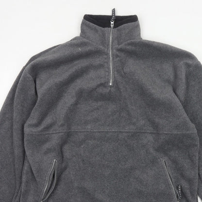 Hurricane Men’s Grey XL Fleece 1/4 Zip High Neck Pullover Sweatshirt