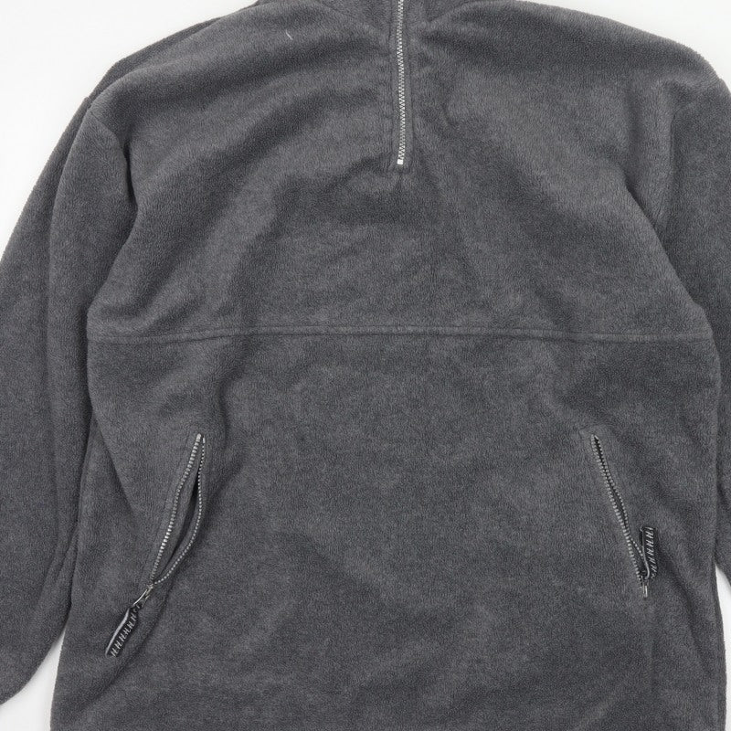 Hurricane Men’s Grey XL Fleece 1/4 Zip High Neck Pullover Sweatshirt