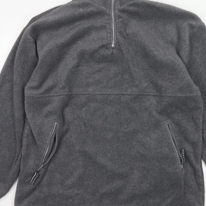 Hurricane Men’s Grey XL Fleece 1/4 Zip High Neck Pullover Sweatshirt
