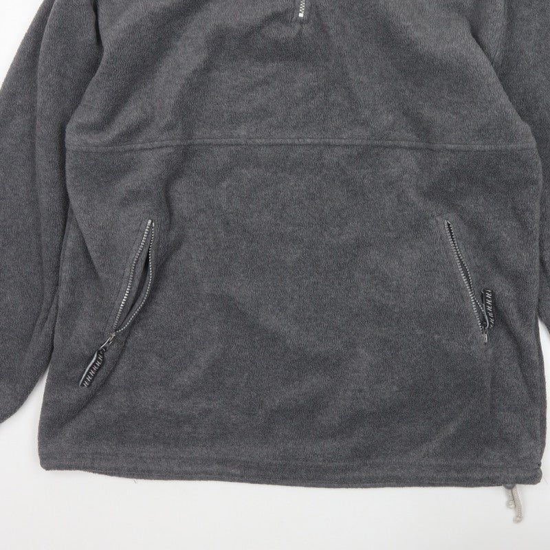 Hurricane Men’s Grey XL Fleece 1/4 Zip High Neck Pullover Sweatshirt
