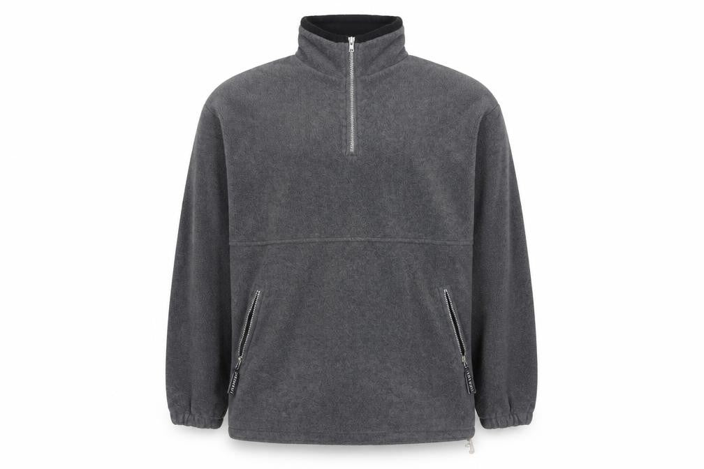 Hurricane Men’s Grey XL Fleece 1/4 Zip High Neck Pullover Sweatshirt