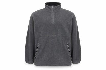 Hurricane Men’s Grey XL Fleece 1/4 Zip High Neck Pullover Sweatshirt
