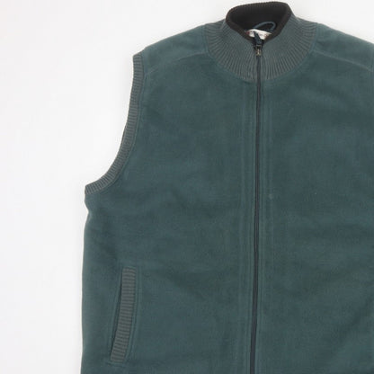 EWM Pure Classics Men's Green L Fleece Bodywarmer Zip Waistcoat