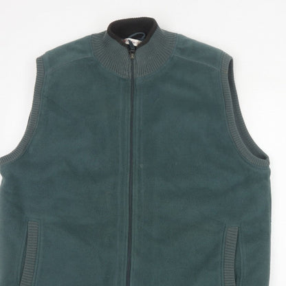EWM Pure Classics Men's Green L Fleece Bodywarmer Zip Waistcoat