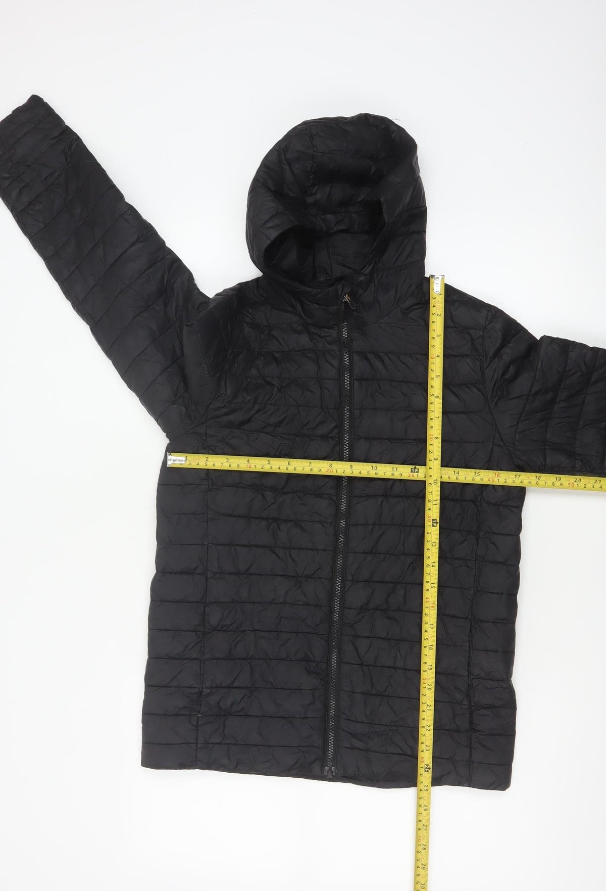 Lands' End Teens Black Size 14 Puffer Jacket Hooded Quilted